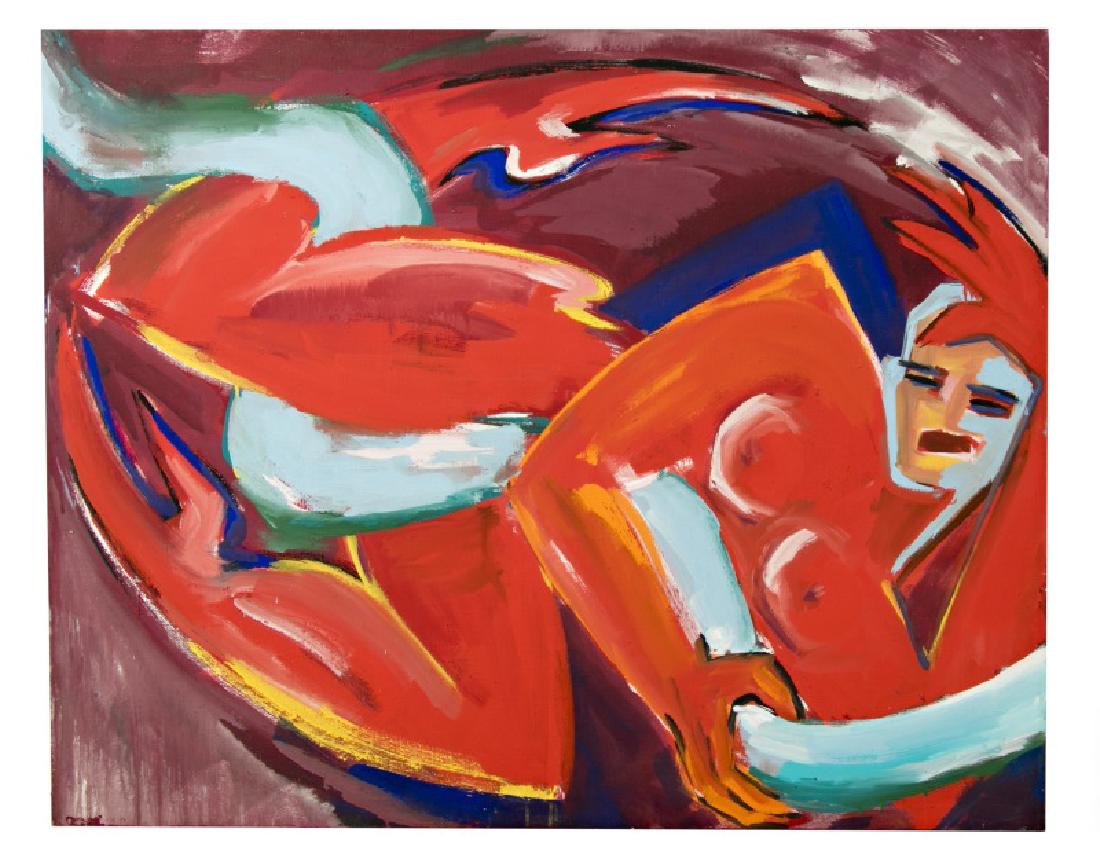 Elvira Bach, "Verrenkung" Expressionist O/C (1 of 4)