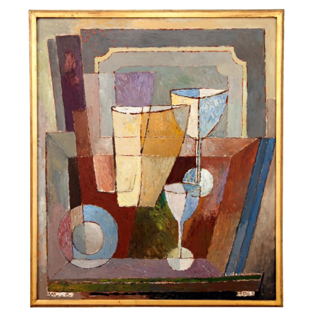 Marcel Caron, "Nature Morte au Duex Verre," O/C (1 of 6)