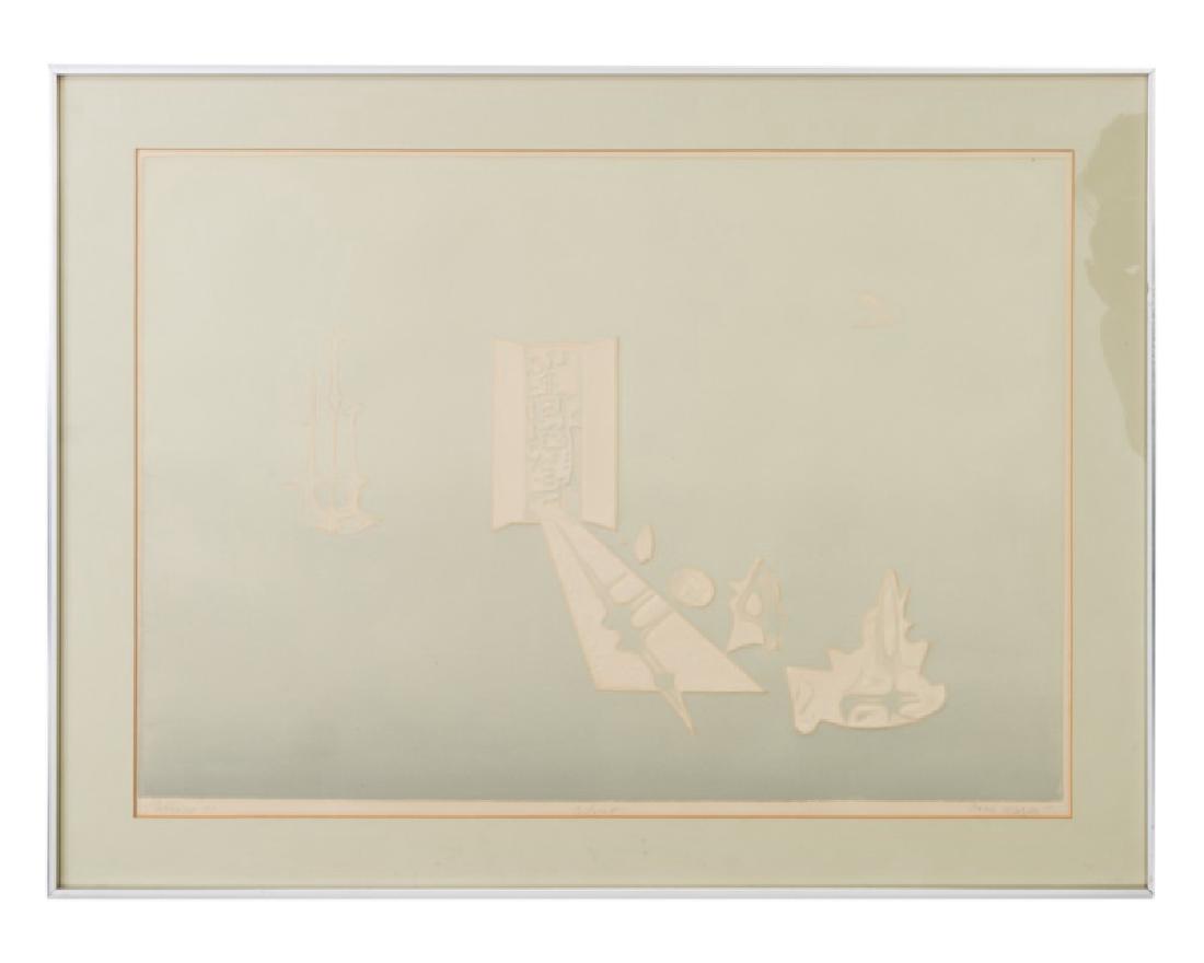 Boris Margo, "Pathway", Artist Proof, 1969: Boris Margo (Russian/ American, 1902 - 1995) "Pathway" - 1969 Cellocut Signed and dated lower right, titled lower left 24.25" x 32.25"(framed)