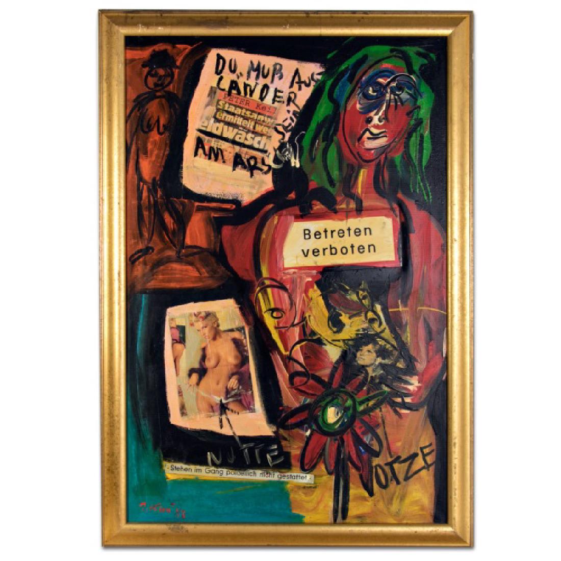 Peter Keil, Large Abstract with Text Mixed Media (1 of 1)