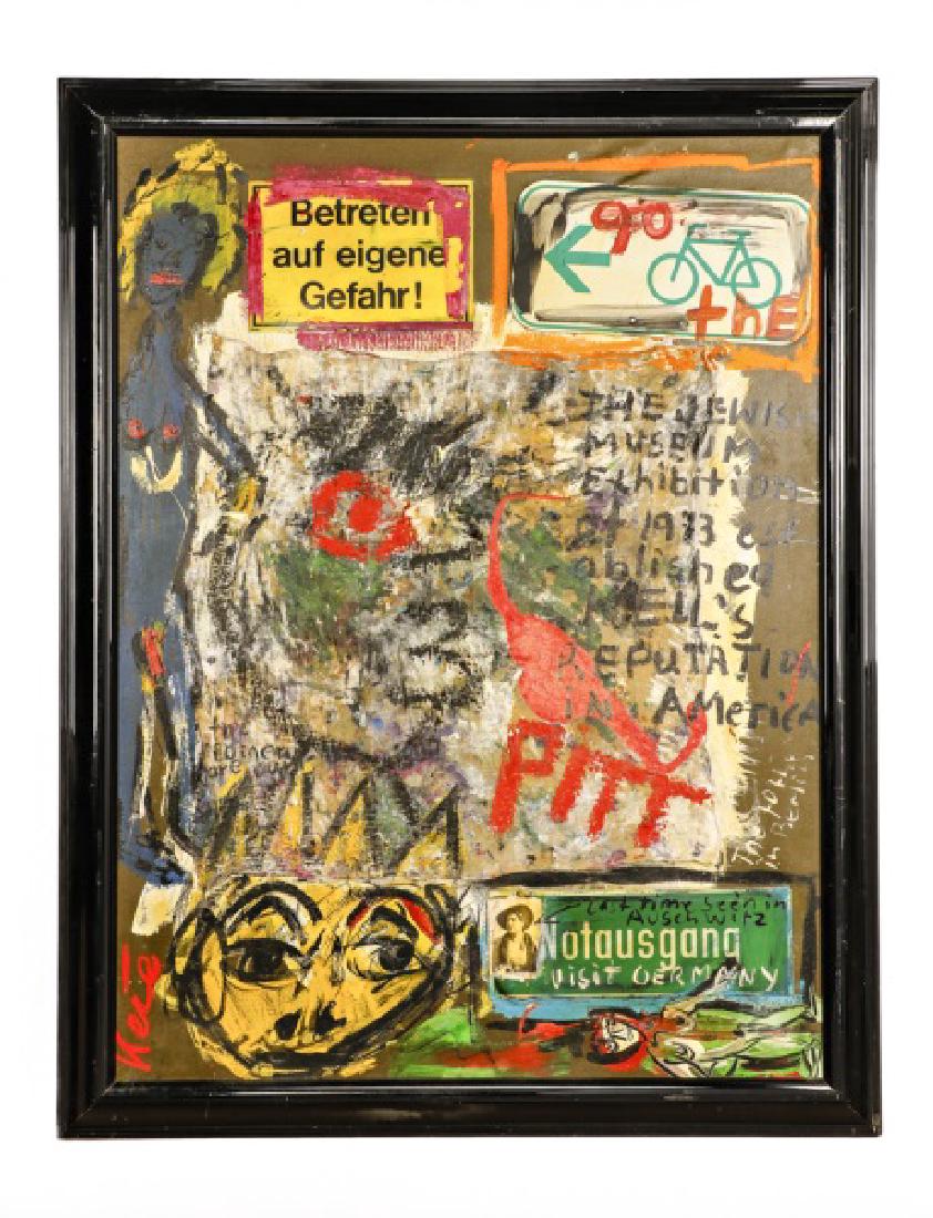 Peter Keil, Large Mixed Media Painting w/ Text (1 of 8)