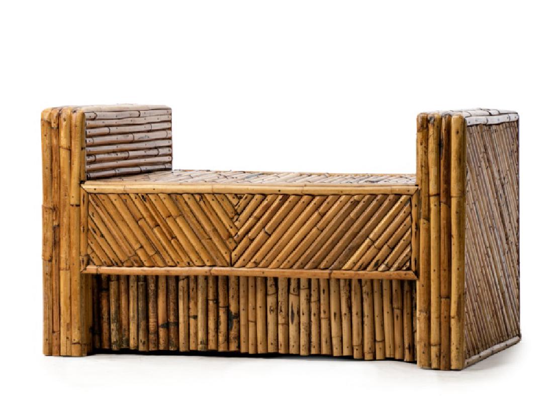 Chinese Split Bamboo Window Bench (1 of 3)