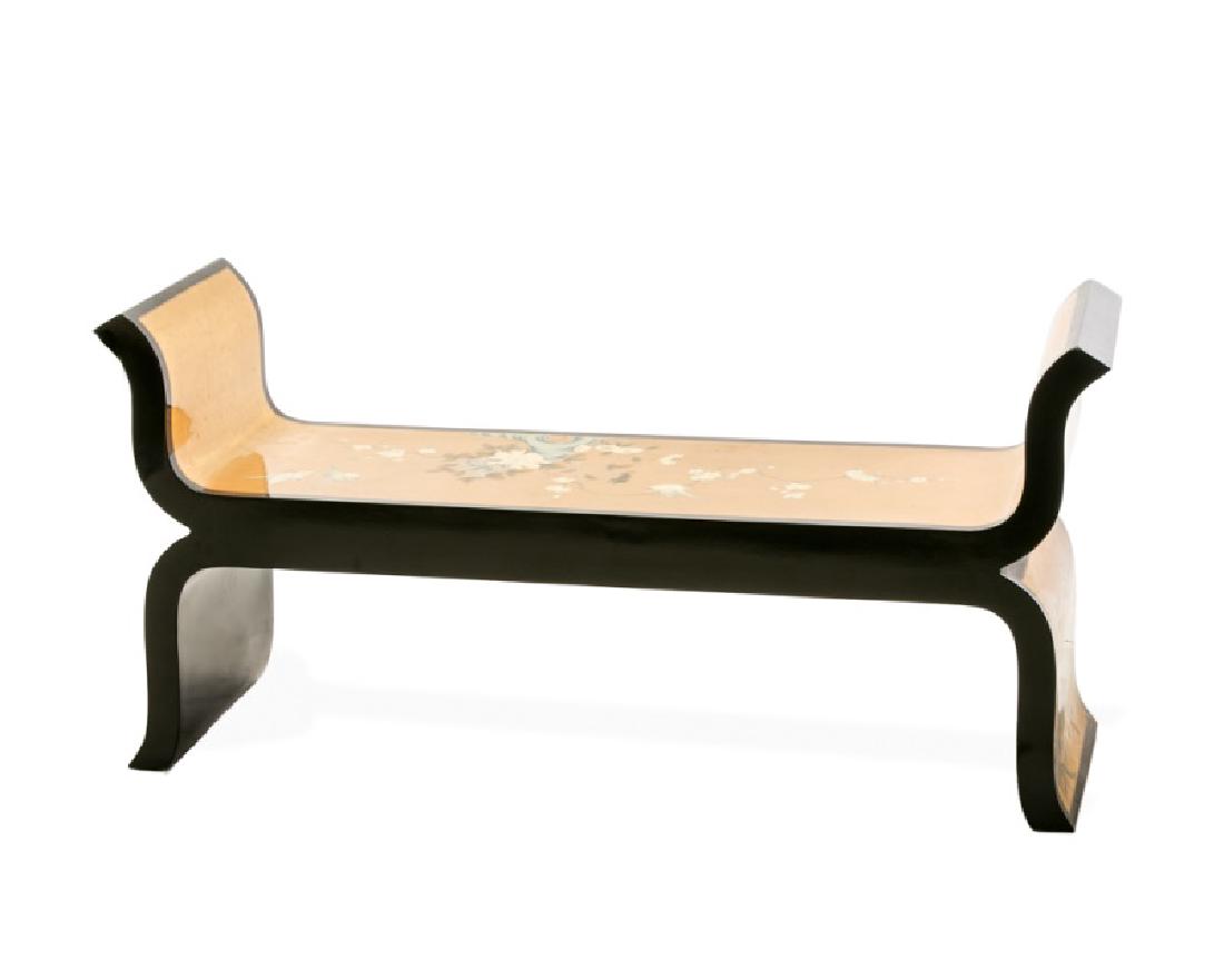 Chinese Lacquered & Gilt Chinoiserie Bench (1 of 5)