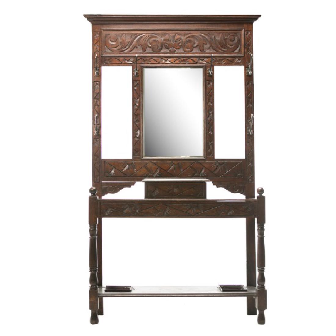 Victorian Style Carved Hall Mirrored Tree (1 of 8)