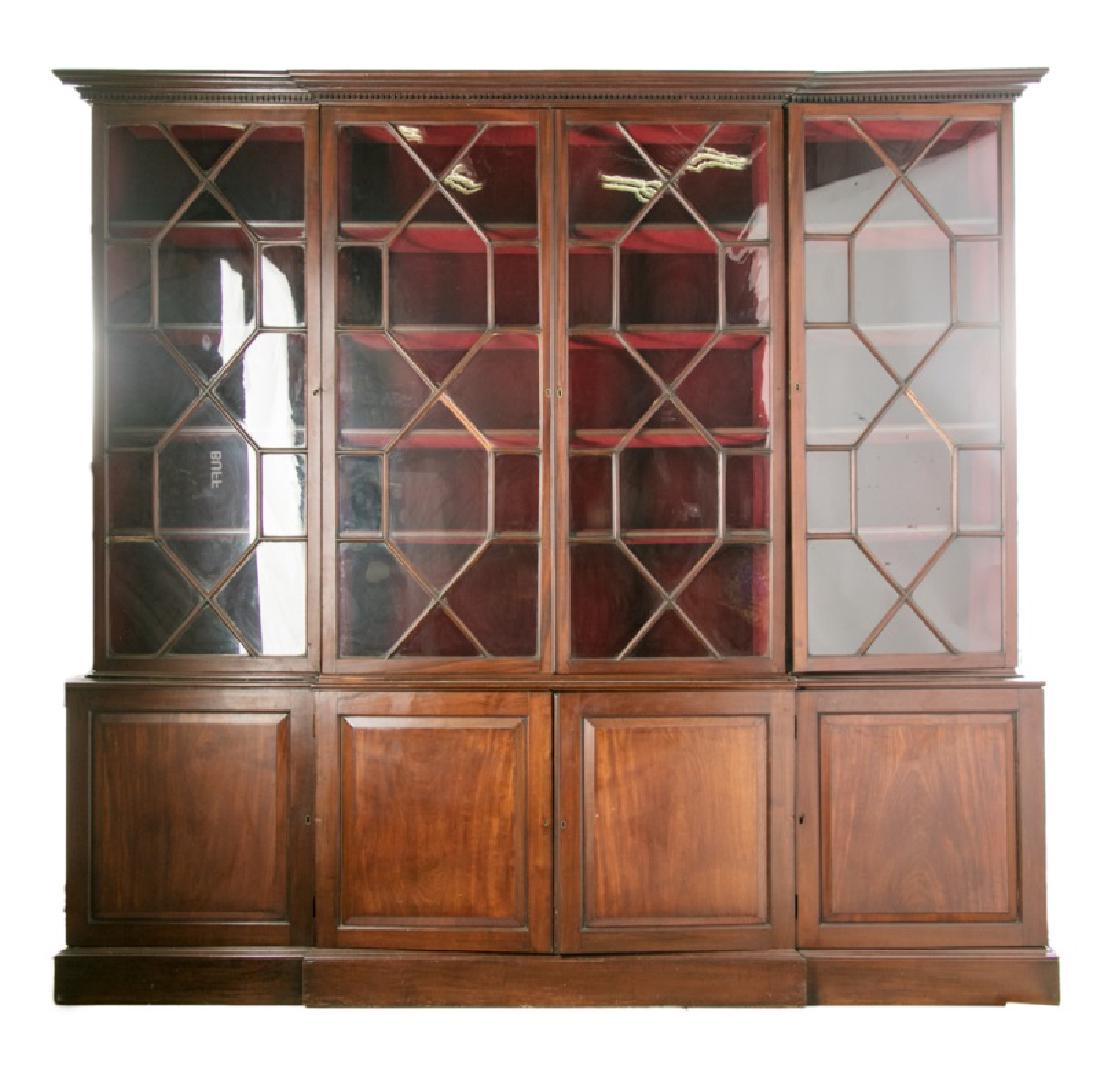 Palatial Mahogany Stained Breakfront Bibliotheque (1 of 3)