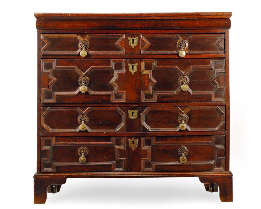 Jacobean Style Oak Chest with 4 Drawers, 19th C. (1 of 9)
