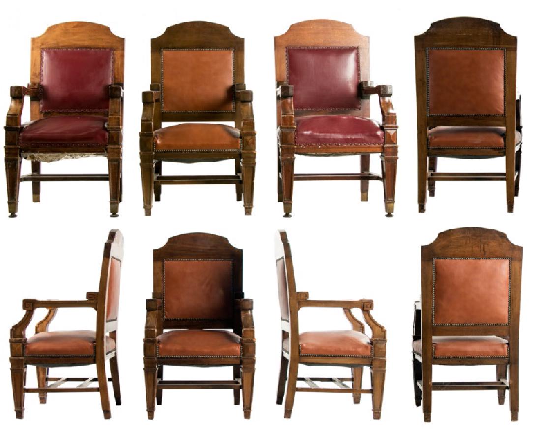 Set of 8 Upholstered Juror's or Banker's Chairs (1 of 4)