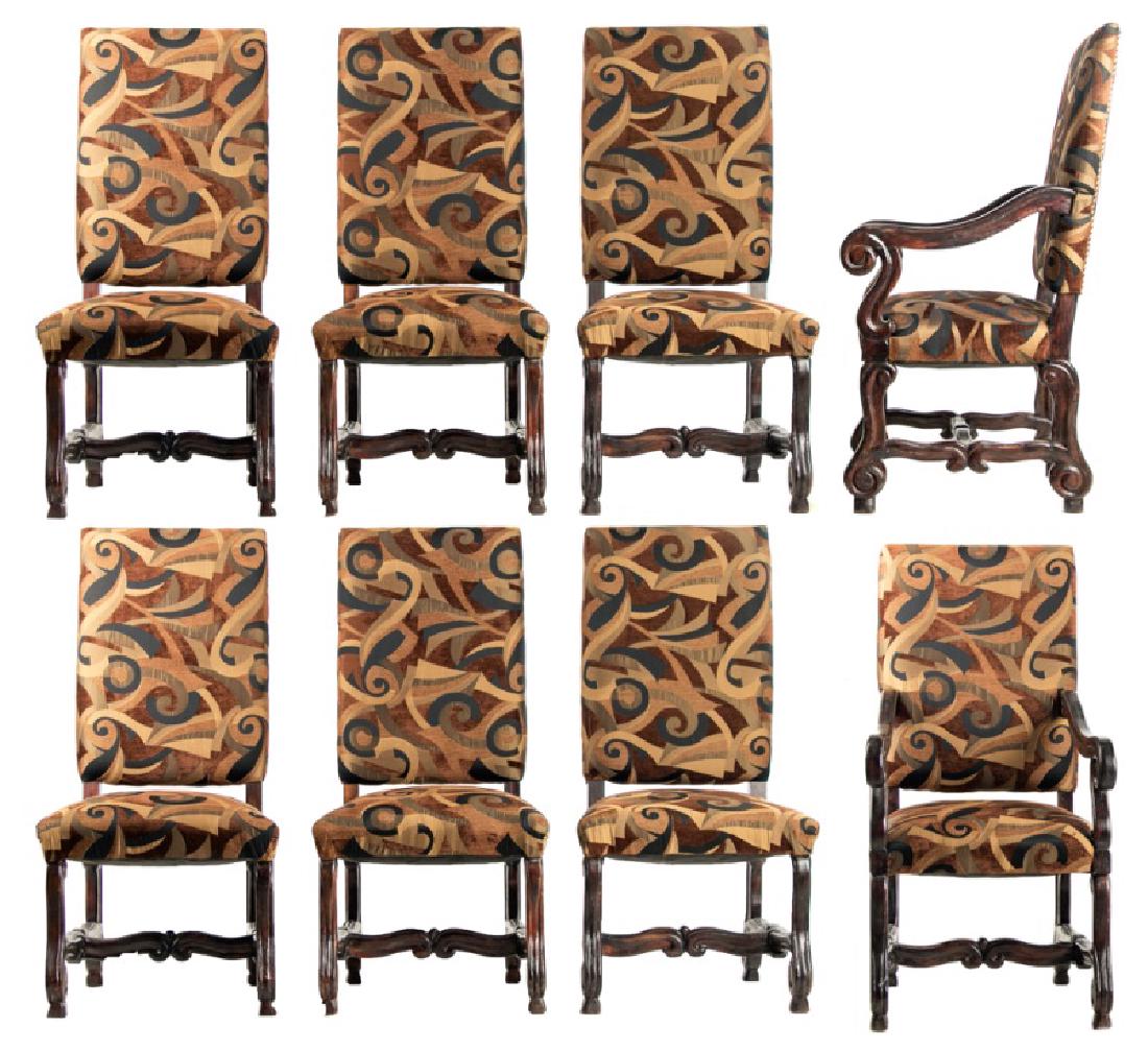 Set, 8 Louis XIV Style Upholstered Dining Chairs (1 of 2)