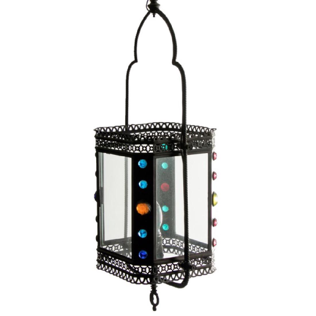 Moroccan Copper Lantern with Multi-Colored Stones (1 of 1)