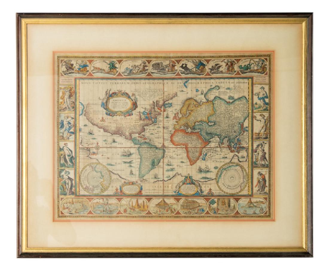 Hand Colored Map of the World, Willem Blaeu (1 of 1)