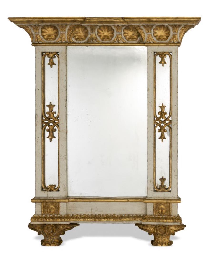 Continental Paint & Parcel Gilt Over Mantle Mirror (1 of 1)