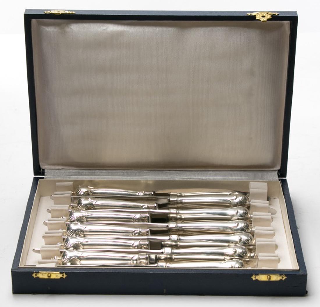12PC .950 Silver Knife Set in Box, Auger Paris (1 of 8)
