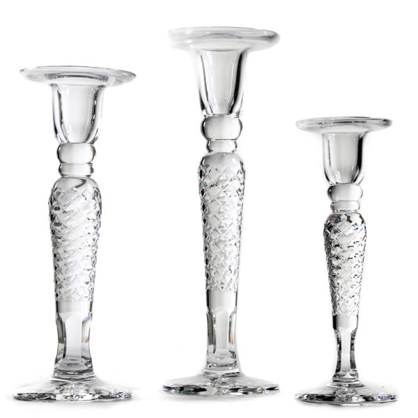 Three Crystal Candlesticks Signed Thomas James (1 of 1)
