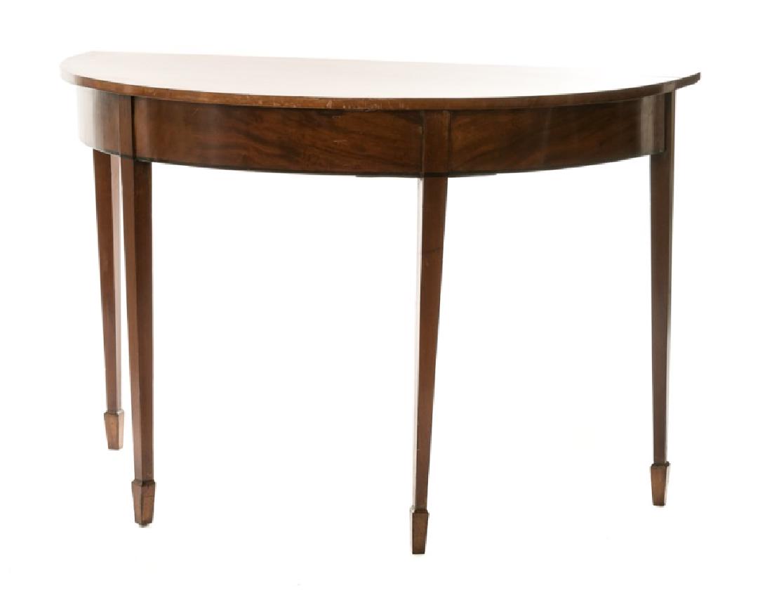 19th C. English Mahogany Demilune Table (1 of 6)