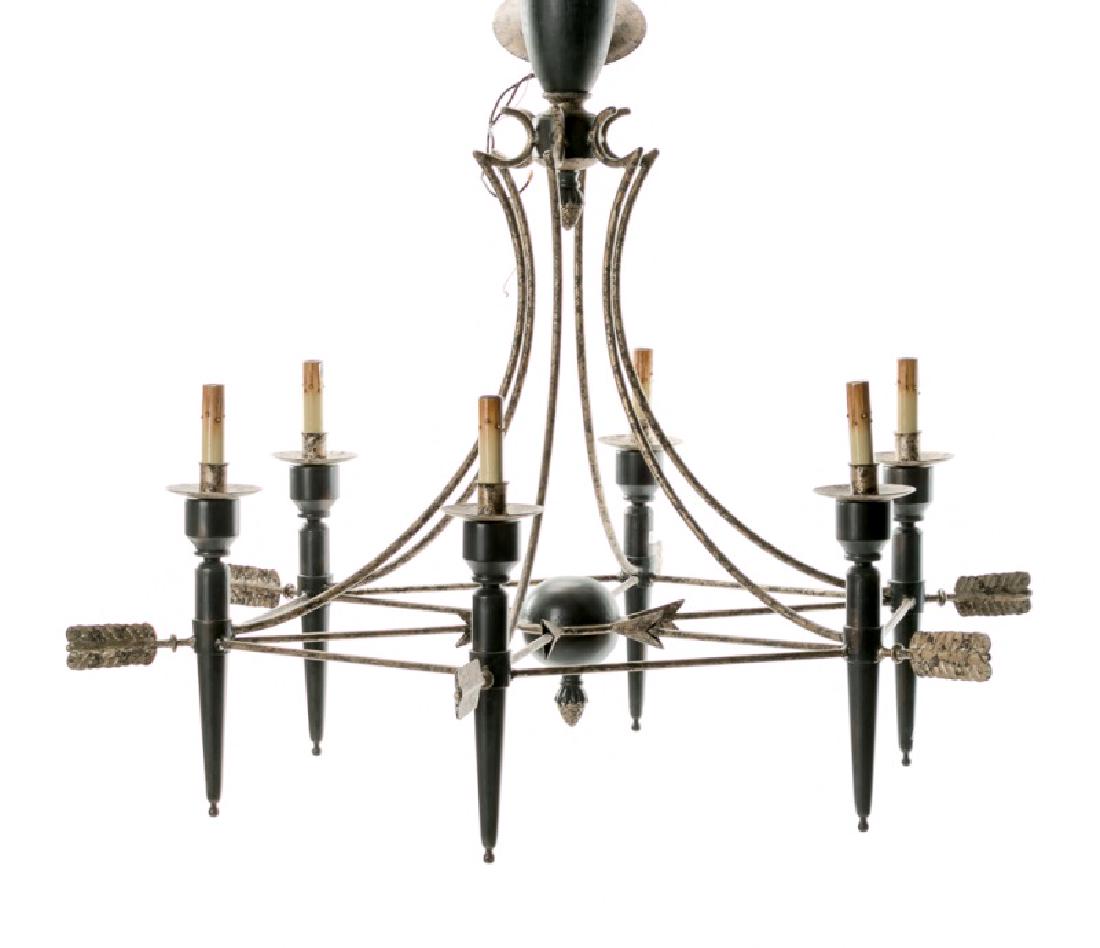Six Light Curry & Company Arrow Motif Chandelier (1 of 4)