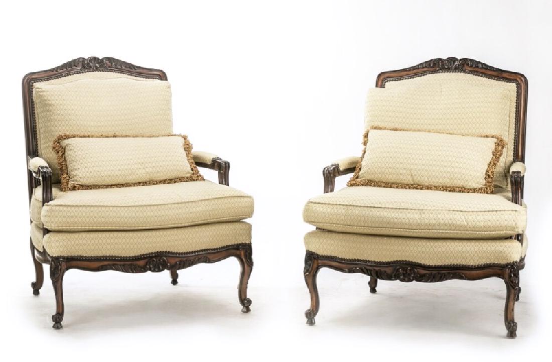 Pair, E.J. Victor "Montaigne" Bergere Chairs (1 of 7)