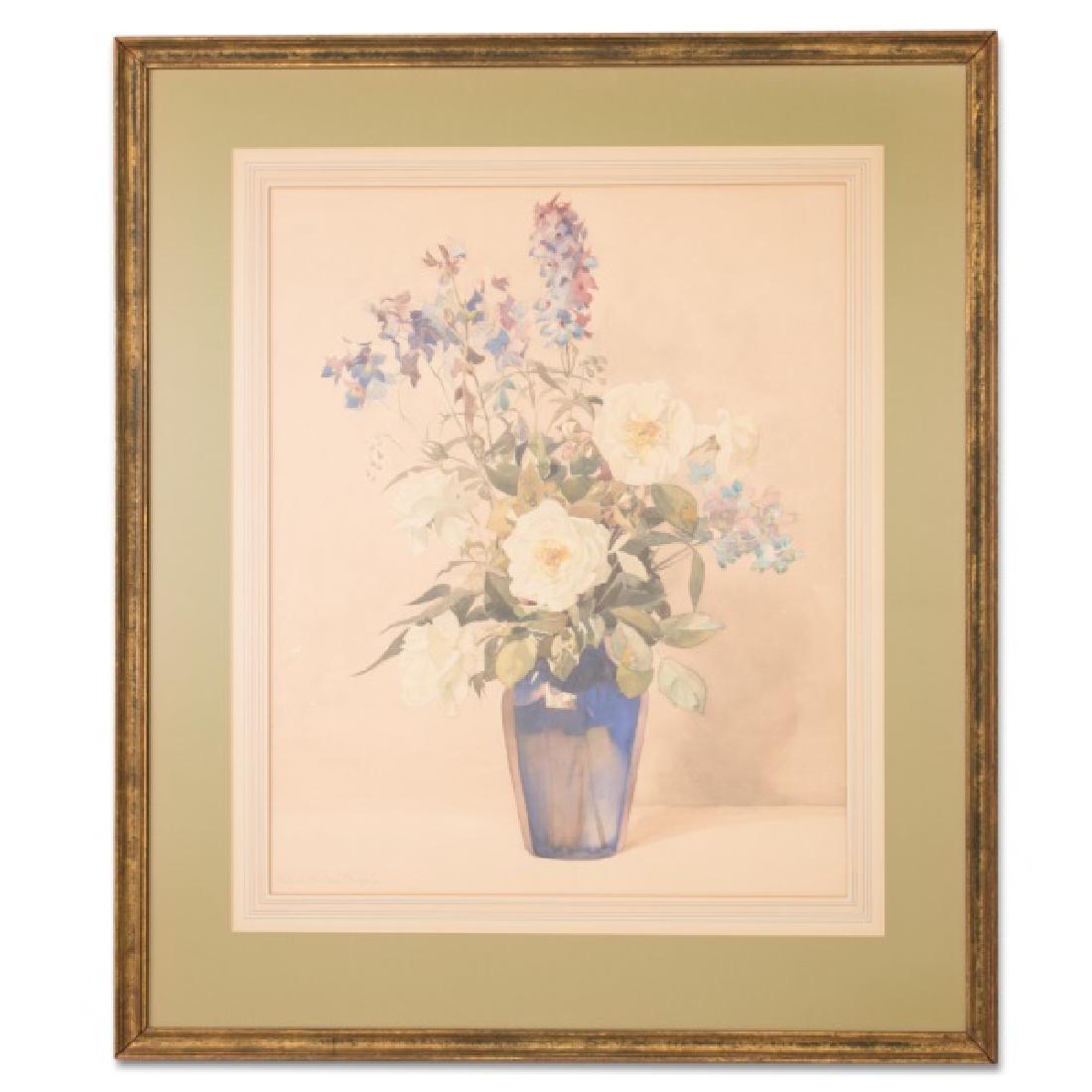 Nelly L. Murphy, "Roses & Delphiniums," Watercolor (1 of 11)