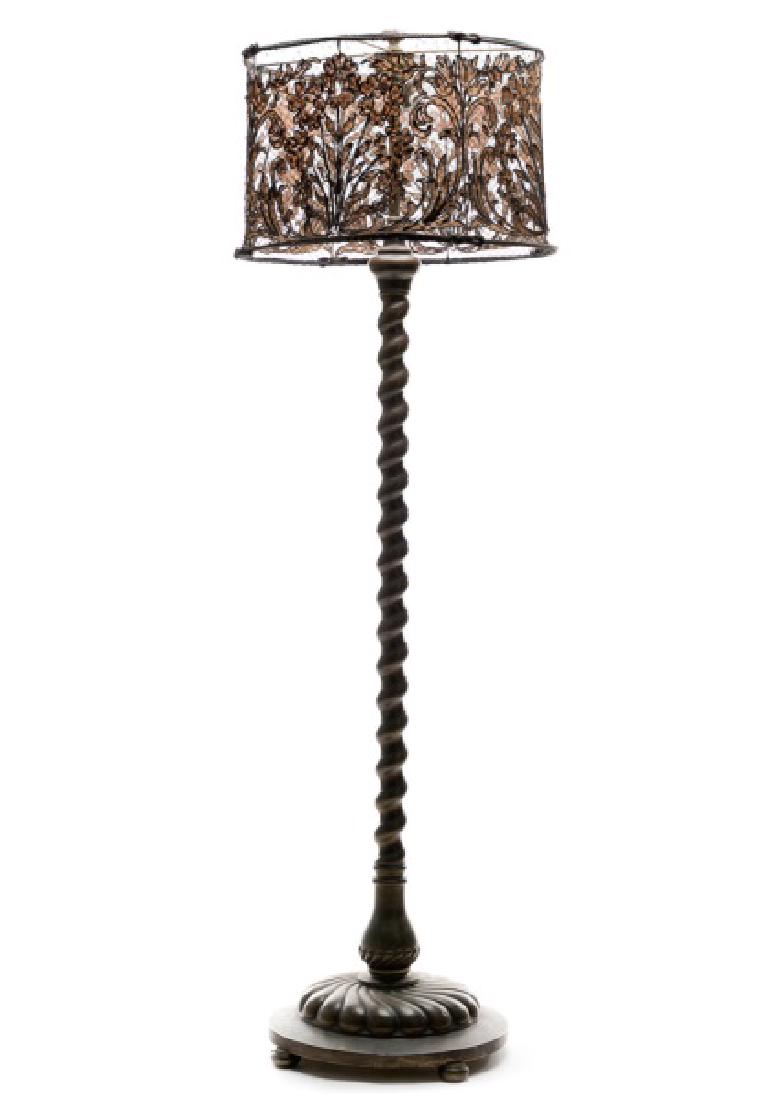 Italian Baroque Style Cast Brass Floor Lamp (1 of 5)