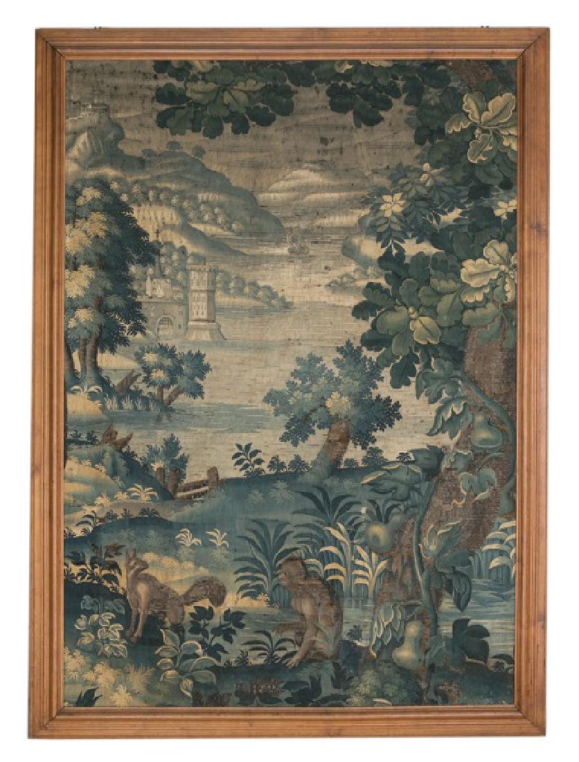 Large 18th C. Framed Verdure Tapestry (1 of 3)