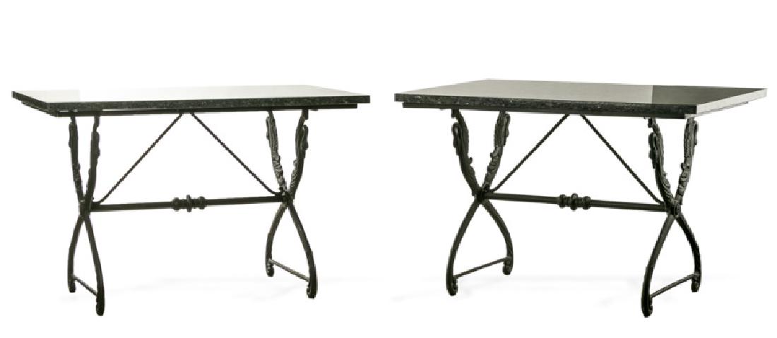 Pair, French Marble Top Swan Motif Console Tables (1 of 5)