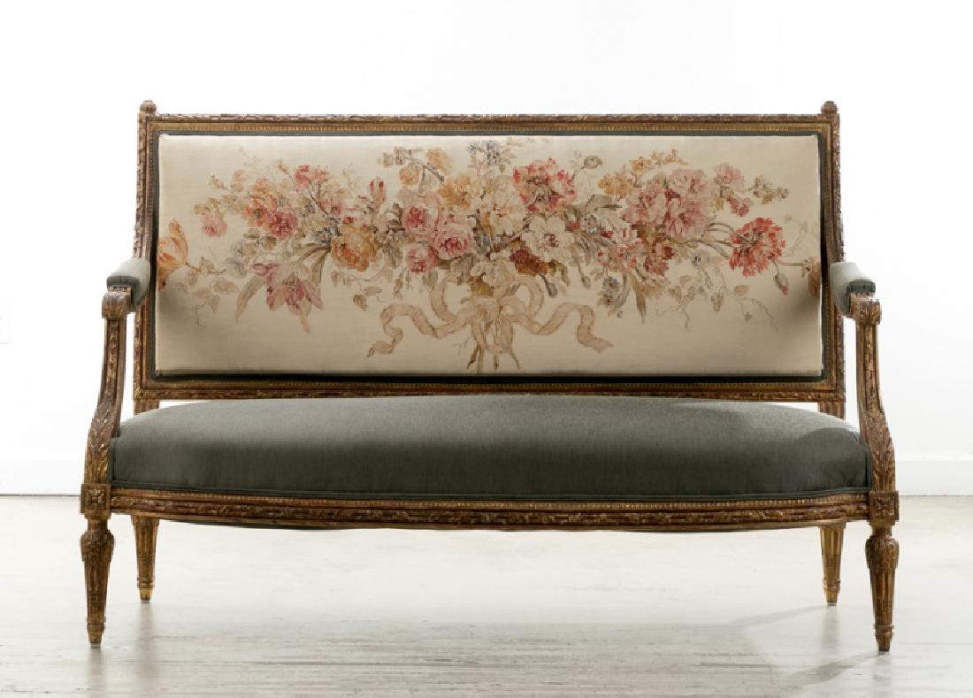 19th C. Louis XVI Style Petit Point Back Settee (1 of 8)