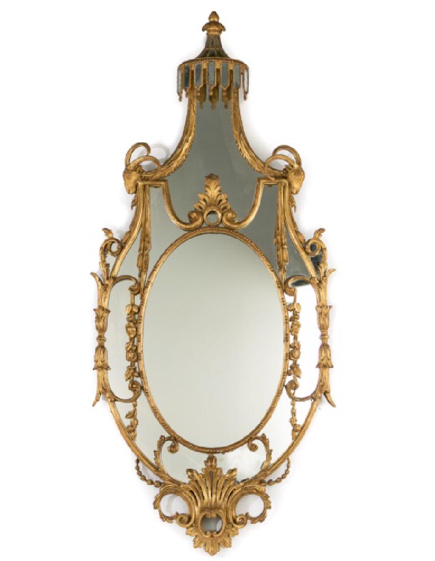 19th C. French Giltwood Ornate Carved Mirror (1 of 6)