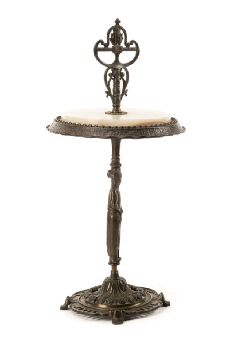 Rembrandt Art Deco Iron & Onyx Smoking Stand (1 of 4)