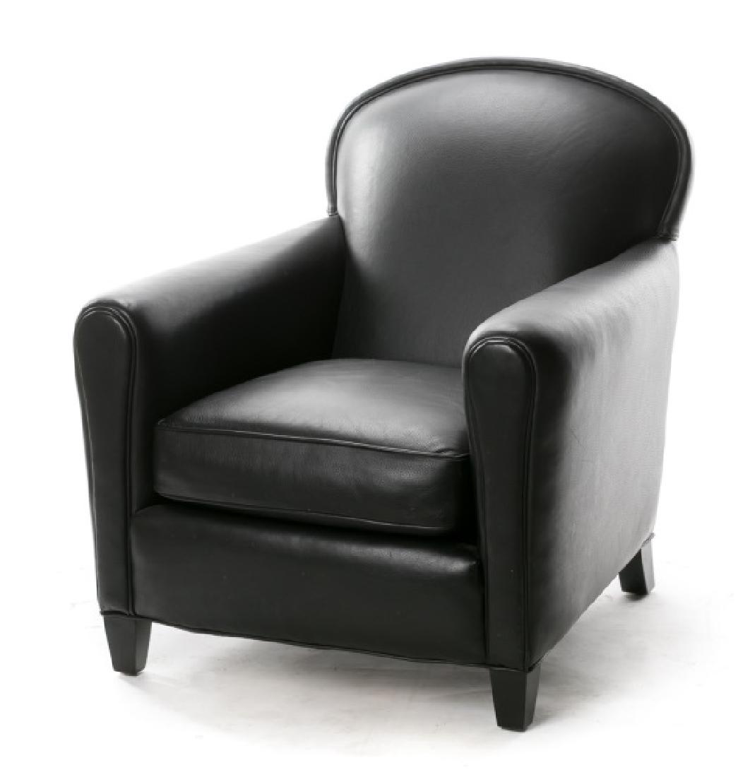 Leather Crate & Barrel Deco Style Club Chair (1 of 5)