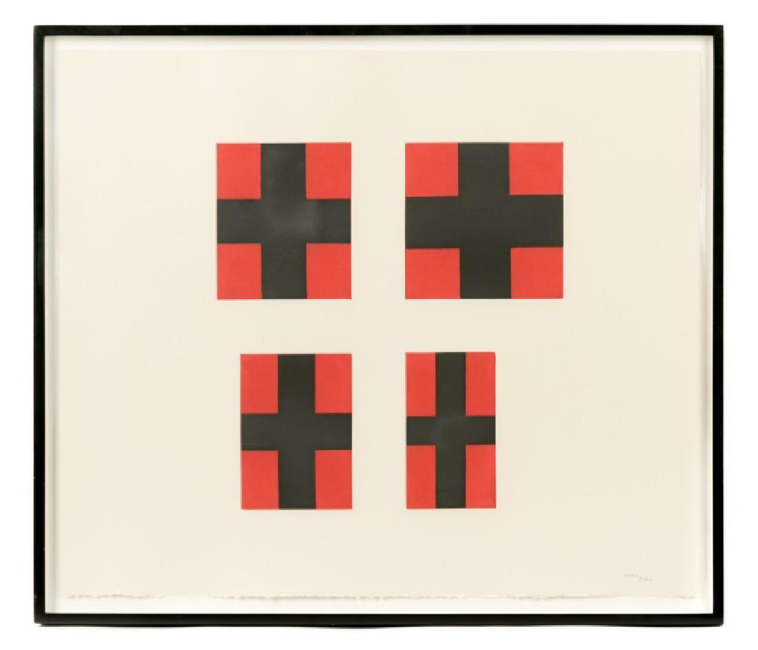 David Diao Red & Black Lithograph, Signed (1 of 3)