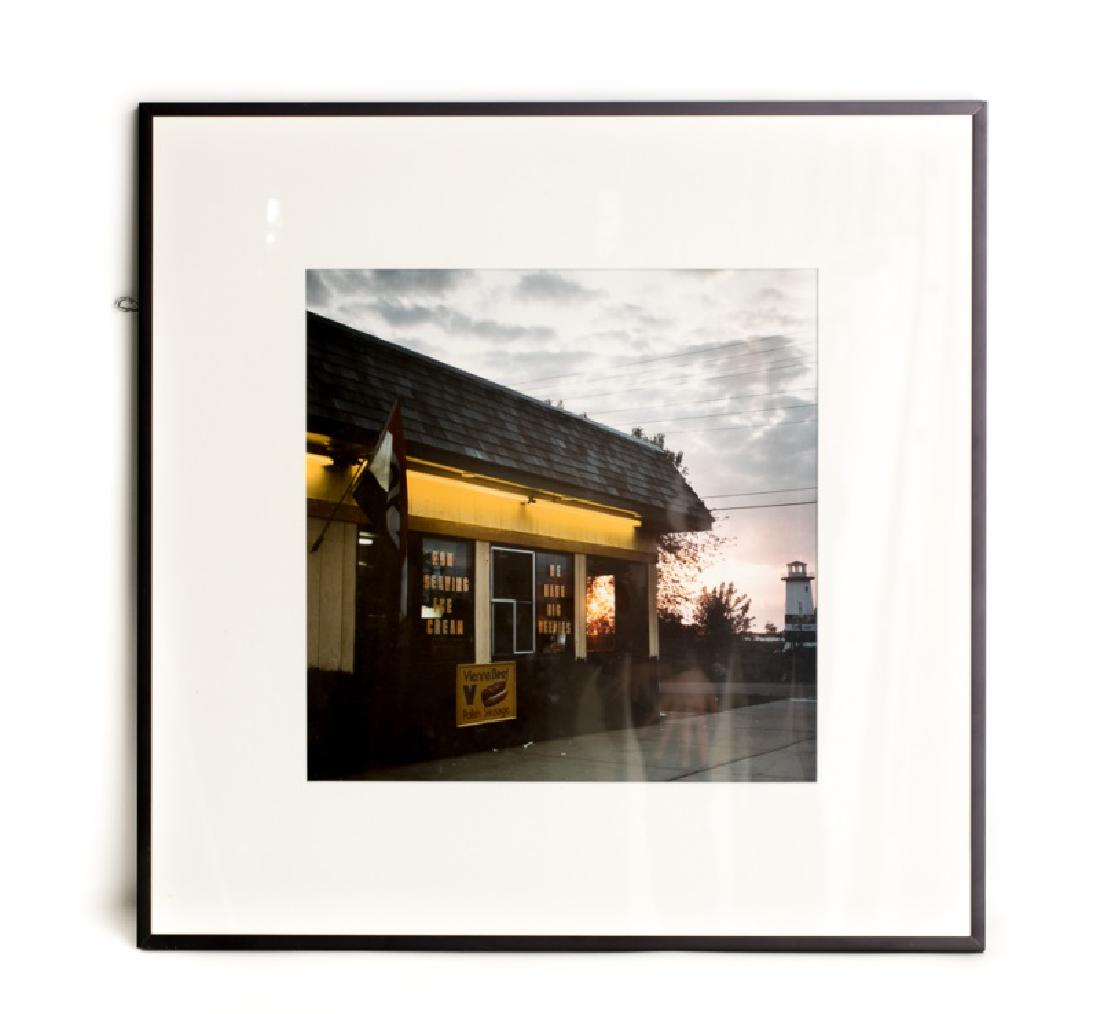 Framed Patty Carroll Cibachrome Print, Signed: Patty Carroll (American, b. 1946) "Untitled, New Buffalo, MI", 1987 Cibachrome photographic print Signed on verso Ehlers Caudill gallery label to verso Approx. 25.25" x 25.25" (framed), 15" x 15" (sig