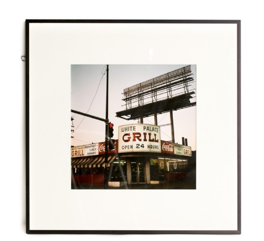 Patty Carroll "White Palace Grill", 1988 Photo: Patty Carroll (American, b. 1946) "White Palace Grill", 1988 Cibachrome print Signed on verso Ehlers Caudill gallery label to verso Approx. 25.25" x 25.25" (framed), 14.75" x 14.75" (sight size)