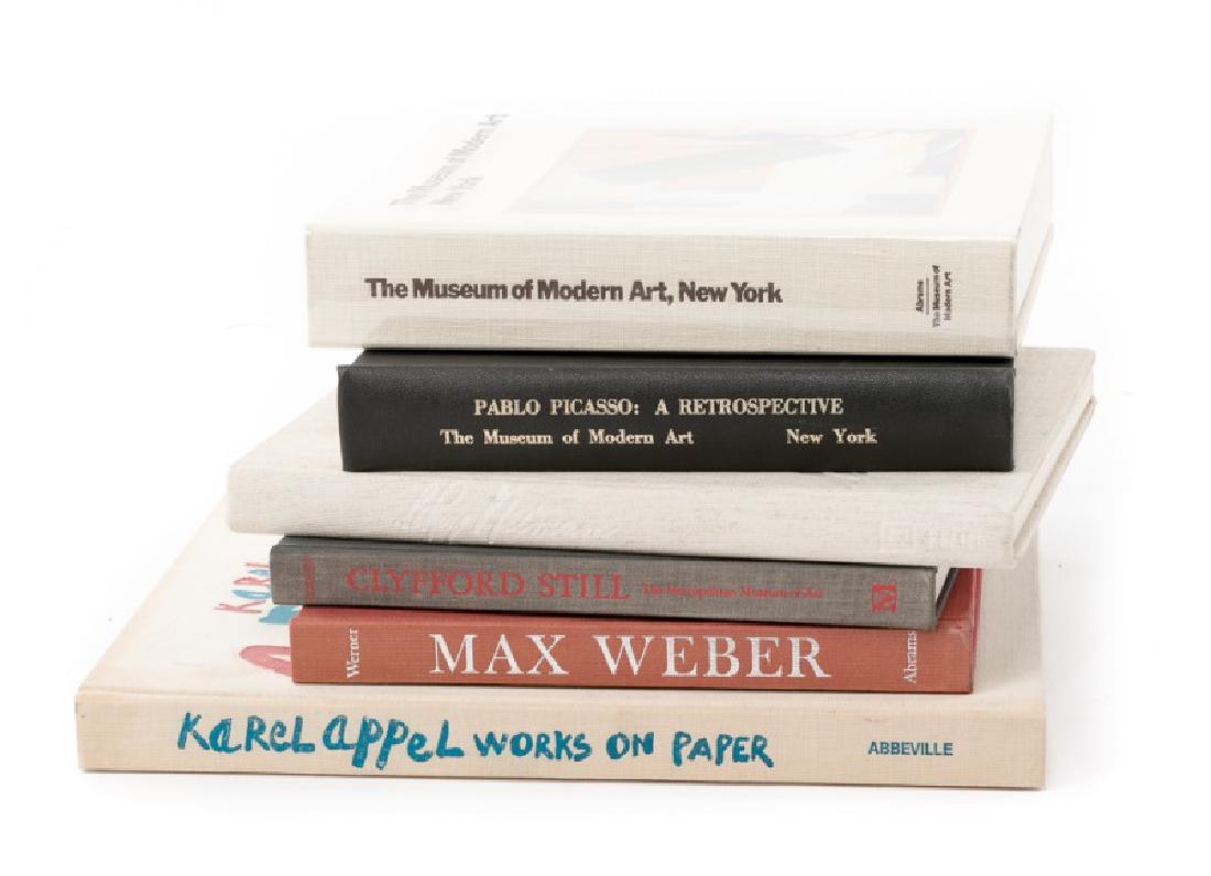 Group of 6 Modern Art Books: Comprised of Leroy Neiman "Art & Lifestyle,"1974; "Clyfford Still," MMA, 1979; "Max Weber," Abrams, 1975; "Pablo Picasso A Retrospective," re-bound, MMA, 1980; "MMA History & Collection," Abrams; and