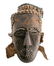 African Kuba Wood Carved Helmet Mask with Beading