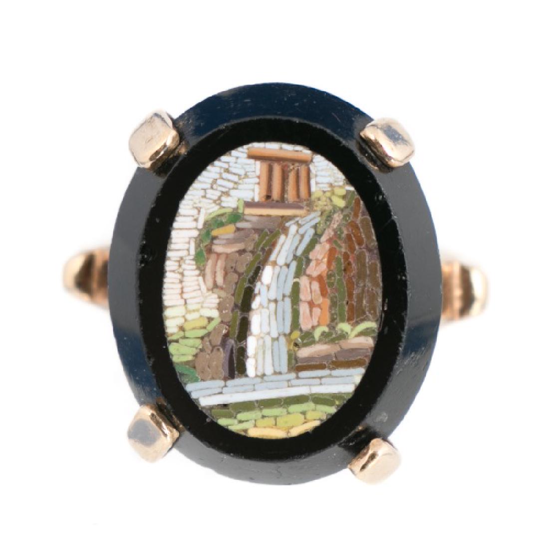 Victorian 10k Yellow Gold Micro Mosaic Ring (1 of 3)