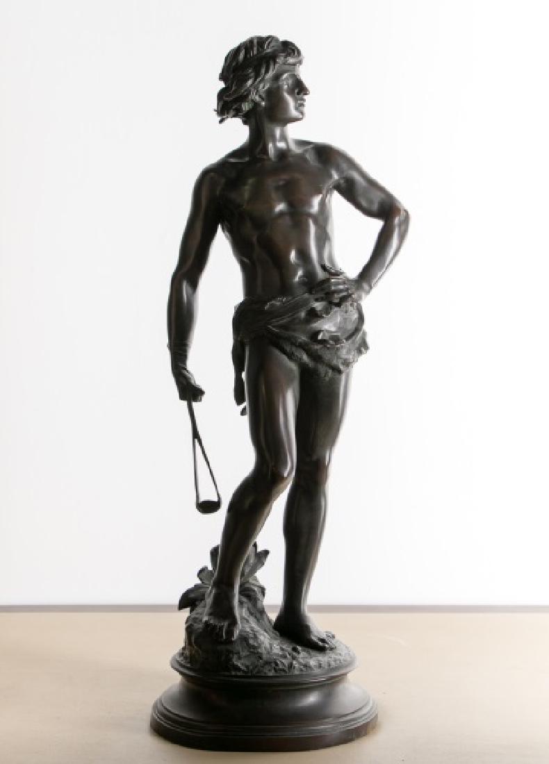 Adrien Gaudez, 19th C. Bronze Sculpture of David (1 of 5)