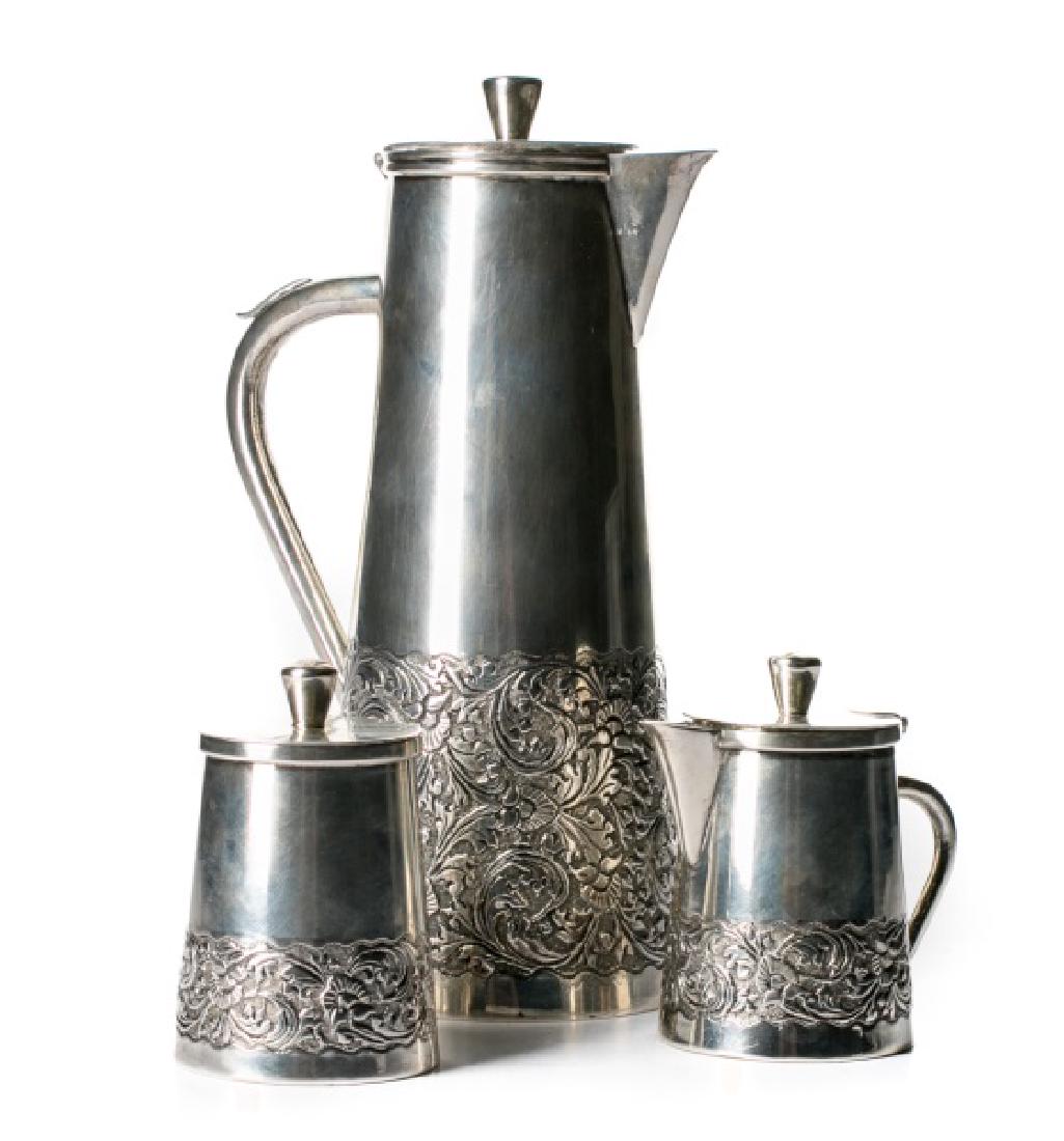 Three Piece Indonesian Silver Coffee Service (1 of 4)