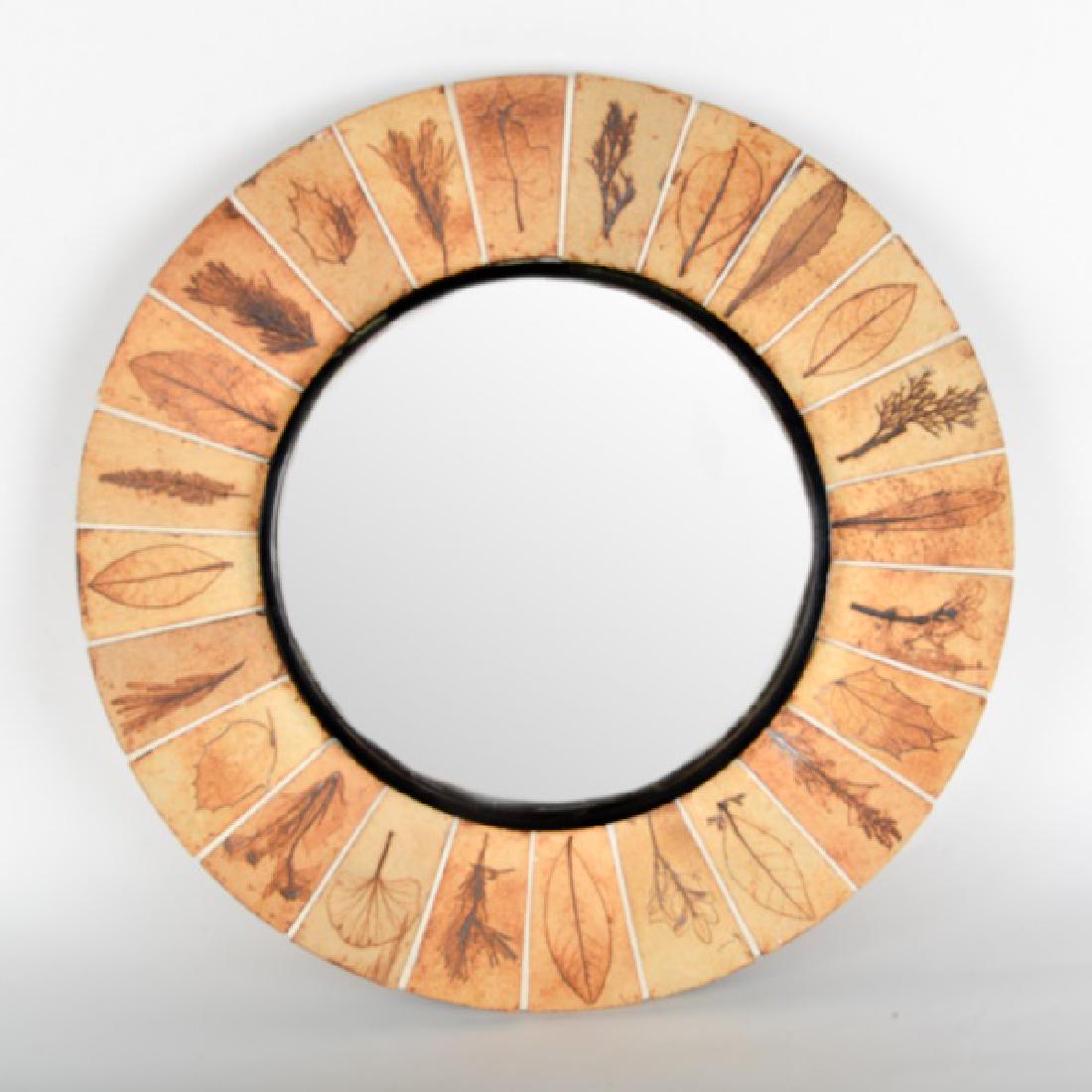 Roger Capron, Vallauris Glazed Terracotta Mirror (1 of 2)