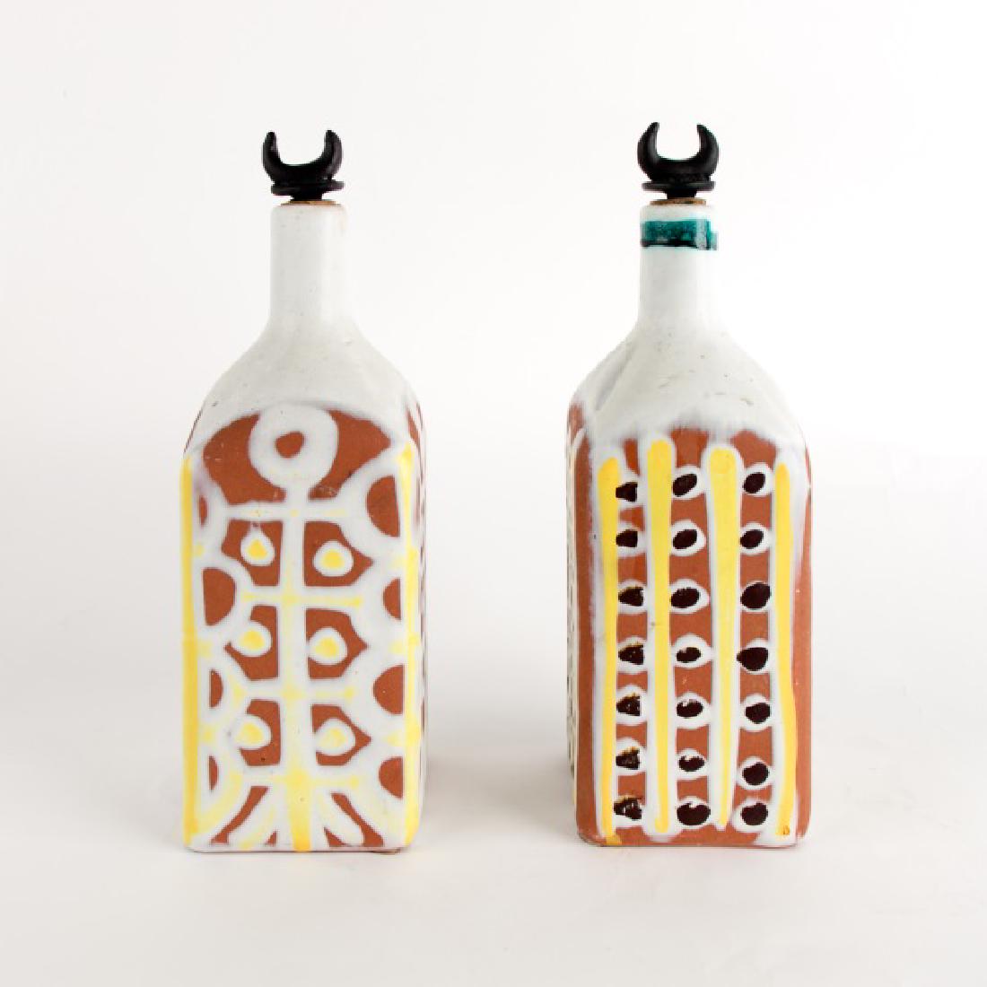 Pair, Roger Capron Glazed Earthenware Bottles (1 of 3)