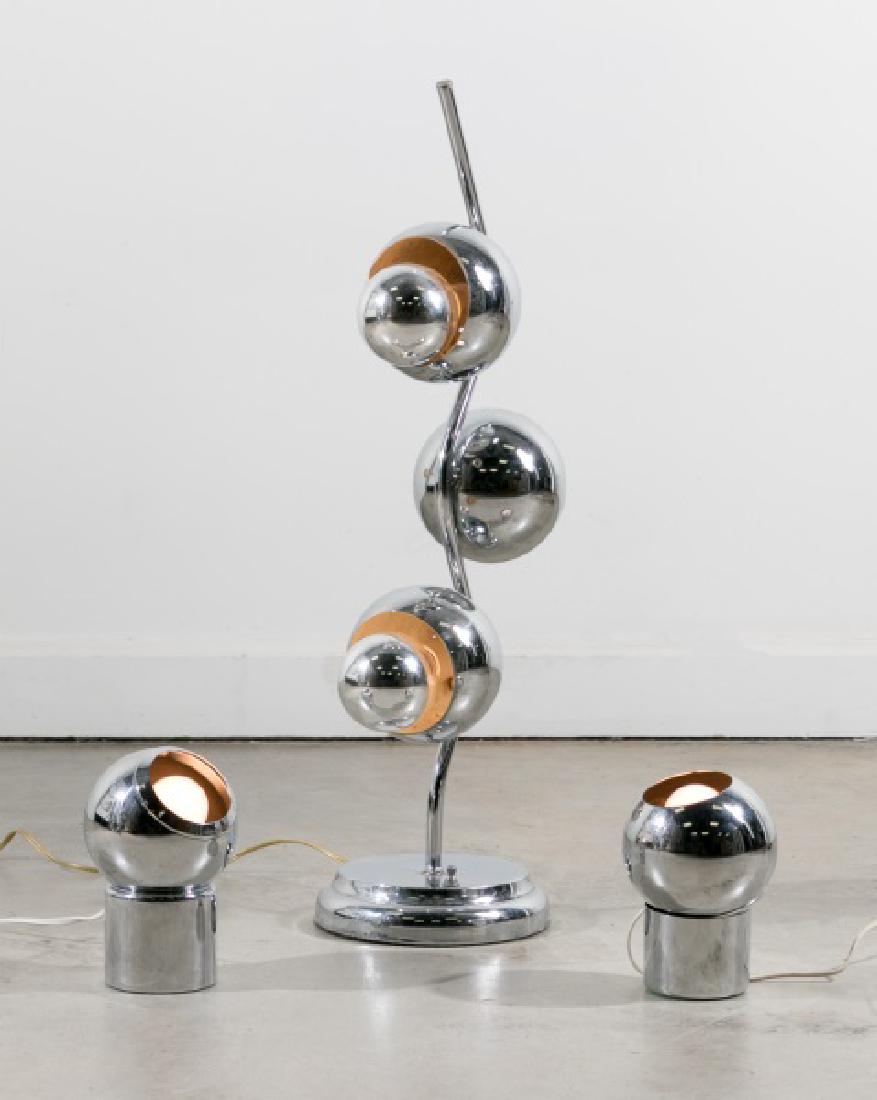 Group of 3 Chrome Sonneman Style Table Lamps (1 of 4)