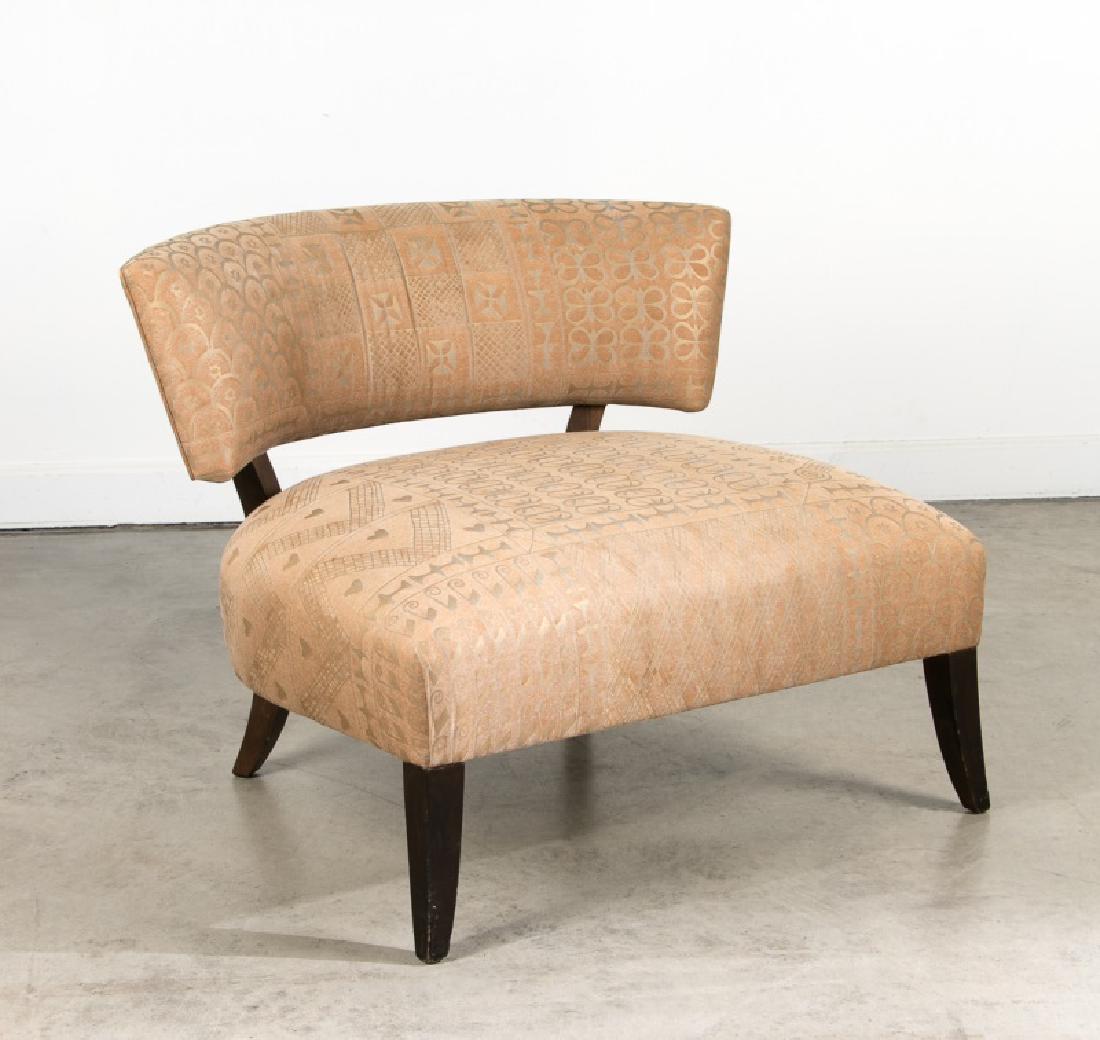 Tan Upholstered Tribal Modern Accent Chair (1 of 3)