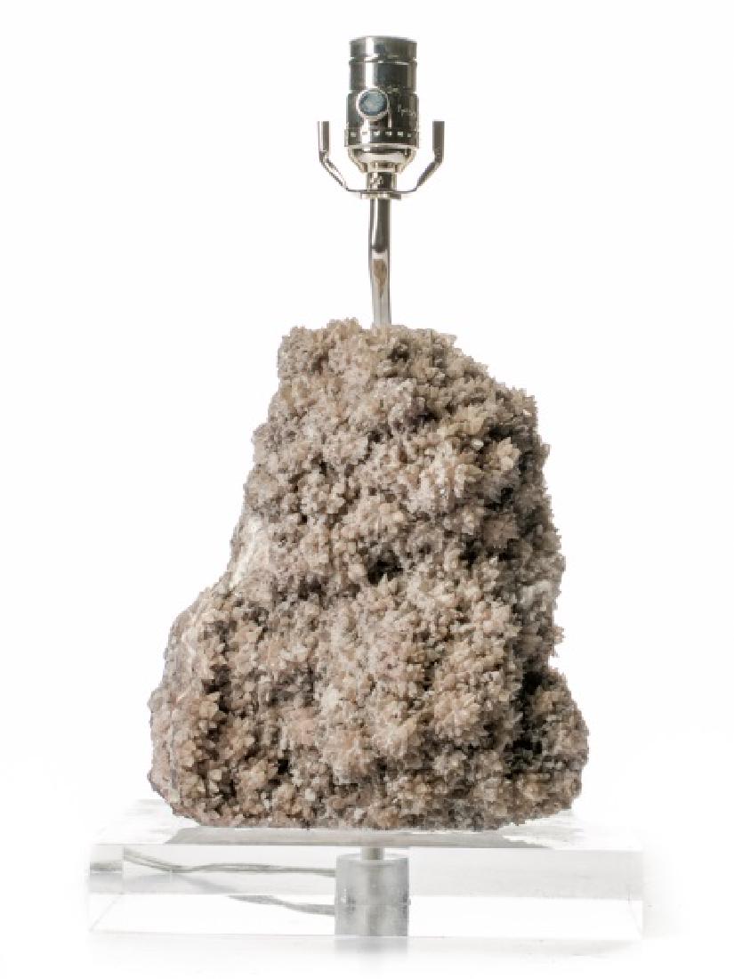 Mineral Specimen Table Lamp on Lucite Base (1 of 3)