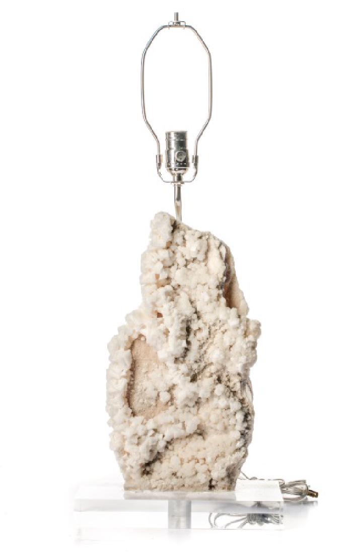 Zeolite Specimen Table Lamp on Lucite Base (1 of 4)