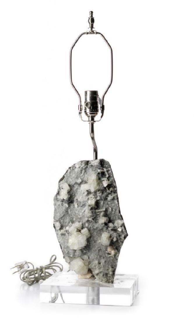 Apophyllite Specimen Table Lamp on Lucite Base (1 of 3)
