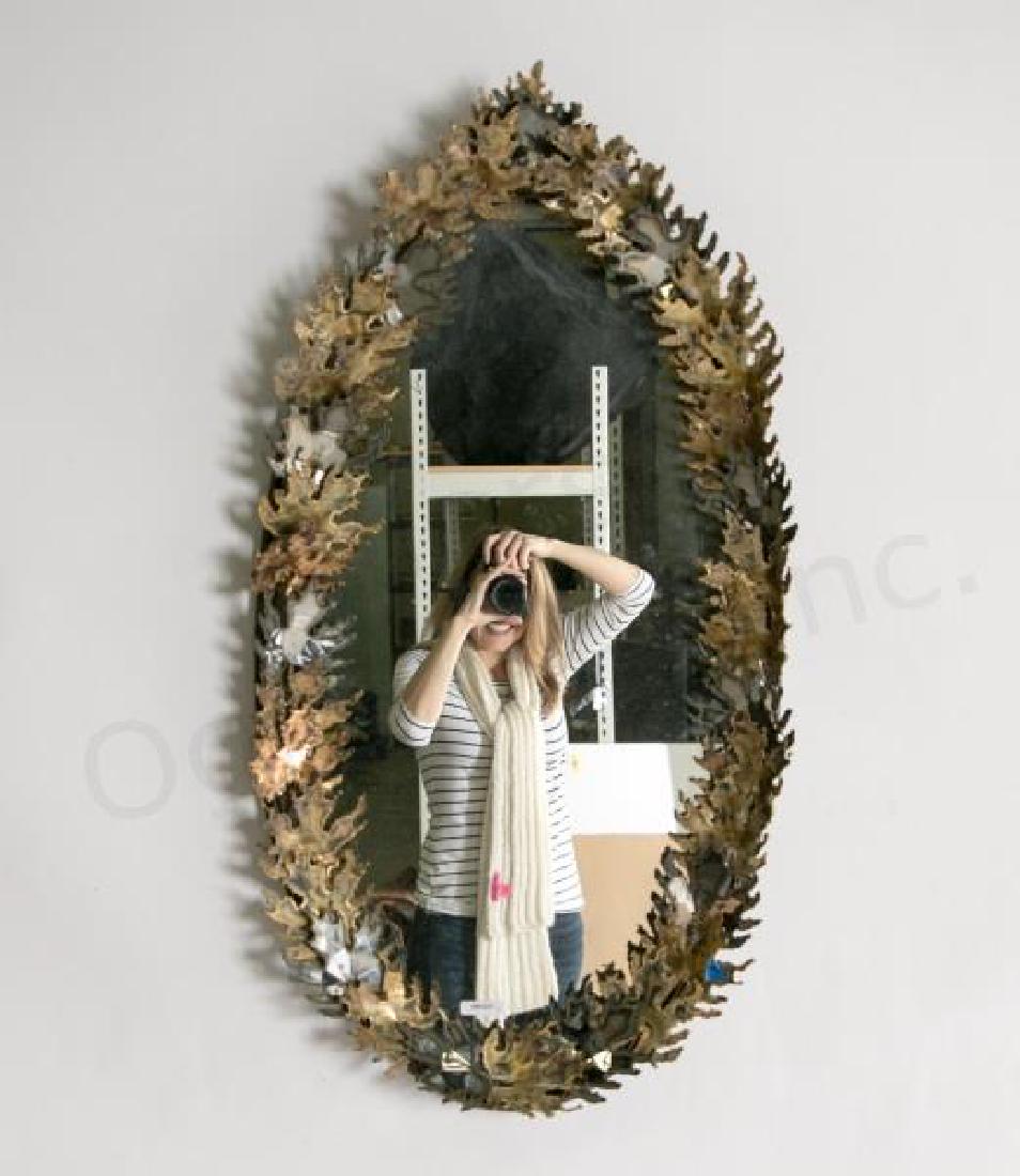 C. Jere Signed Torch Cut Leaf Motif Wall Mirror (1 of 3)