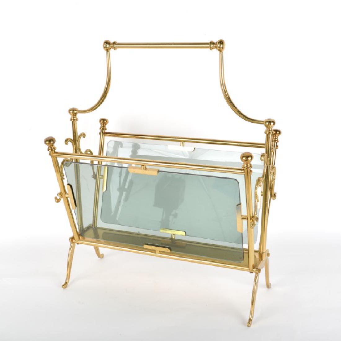 Attr. to Fontana Arte Brass/Glass Magazine Holder (1 of 2)