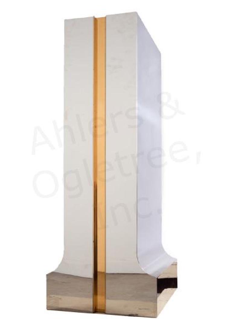 Large Karl Springer Chrome & Brass Pedestal (1 of 3)