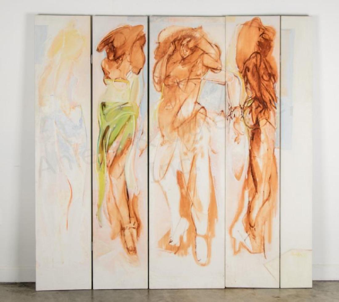 5 Panel Abstract Figural Oil on Canvas, Joe Almyda (1 of 6)