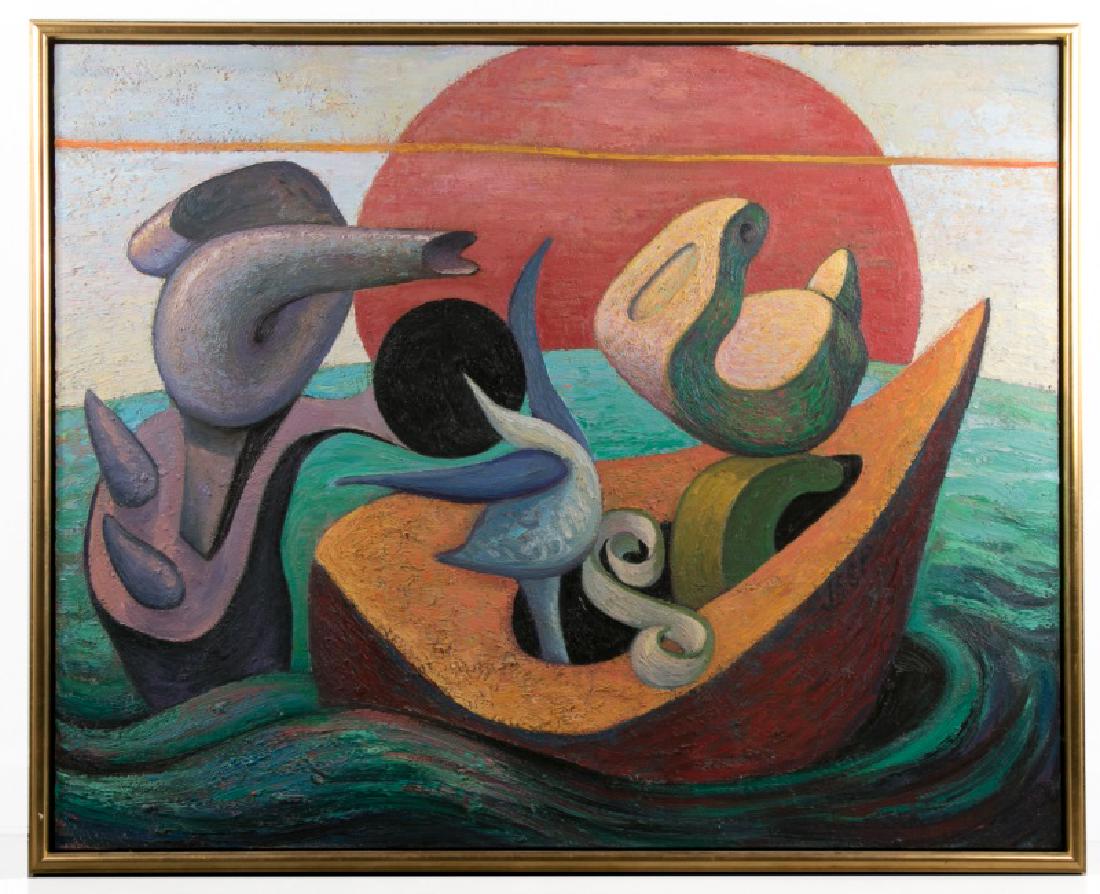 Robert Jessup Signed Oil, "Red Texas Sun" - 1992 (1 of 5)