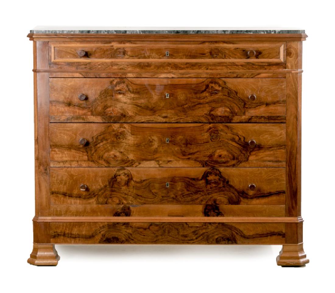 French Louis Philippe Style Marble Top Chest (1 of 9)