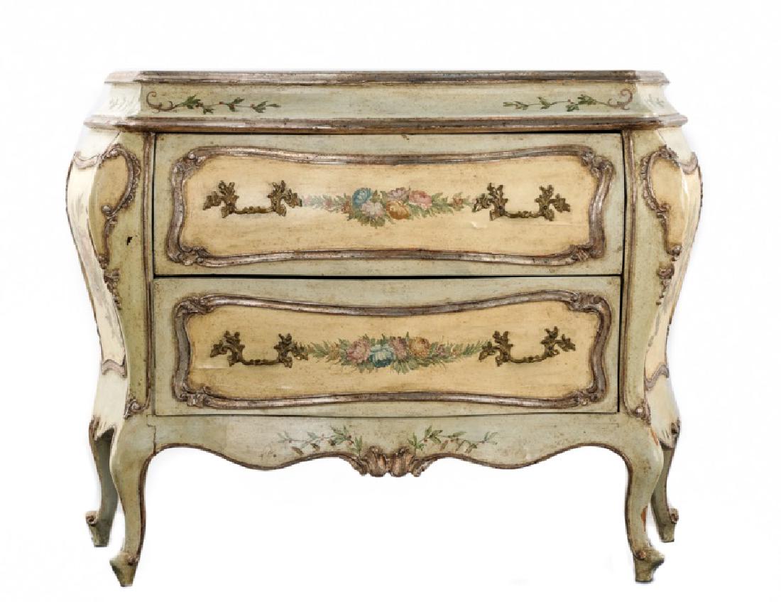 *19th C. Venetian Polychromed Bombe Commode (1 of 10)
